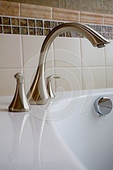 Brushed Stainless Steel Bathtub Faucet