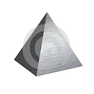 Brushed texture metal steel pyramid