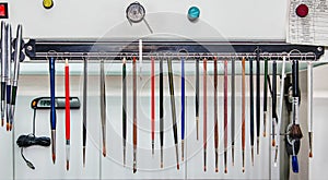 Brushes on a dental prothetic laboratory photo