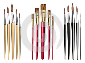 Brushes set Vector realistic isolated on white backgrounds