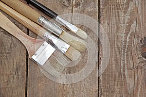 Brushes on a work bench