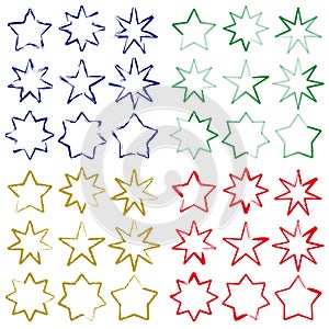 Brushing stars in four colours