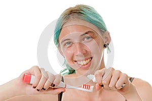 Brushing teeth