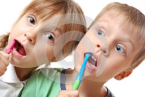 Brushing teeth children