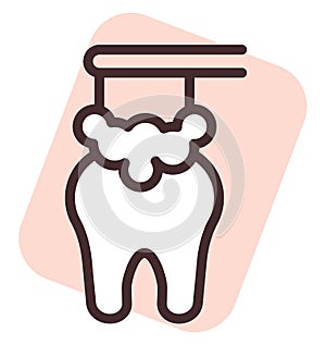 Brushing tooth before sleep, icon