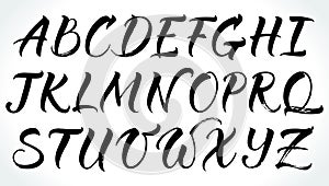 Brushpen lettering vector alphabet