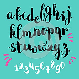 Brushpen style alphabet calligraphy