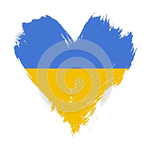 Brushstroke painted flag of Ukraine
