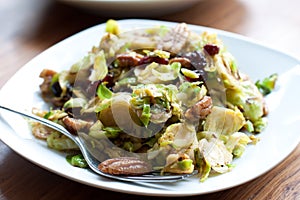 Brussel sprouts with cranberries and pecan