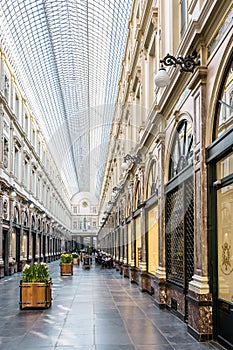 The King`s gallery in the Saint-Hubert Royal Galleries in Brussels, Belgium