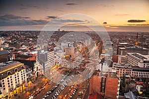 Brussels, Belgium Cityscape at Dusk