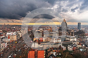 Brussels, Belgium Cityscape at Dusk