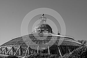 Brussels Belgium: Crowned dome of The Winter Garden, part of the complex of interconnected greenhouses at Laeken Castle.