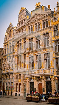 Brussels, Belgium, May, 31, 2018: Outdoor view of the Grand Place in a beautiful summer day in Brussels