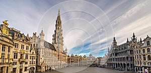 Brussels Belgium, panorama at Grand Place Square