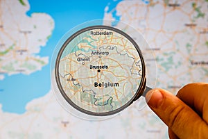Brussels, Belgium. Political map