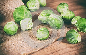 Brussels cabbage isolated on white background