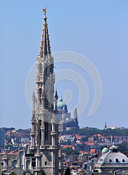 Brussels downtown medieval skyline.