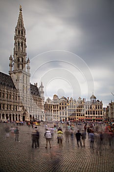 Brussels Grand Place with Tourists