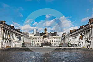 Belgian history, neoclassical architecture: Martelaarsplein square refers to the Belgian Revolution `s martyrs. Brussels Belgium photo