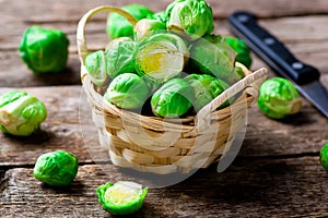 Brussels sprout in a bowl