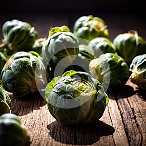 Brussels sprouts fresh raw organic vegetable