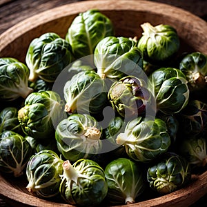 Brussels sprouts fresh raw organic vegetable