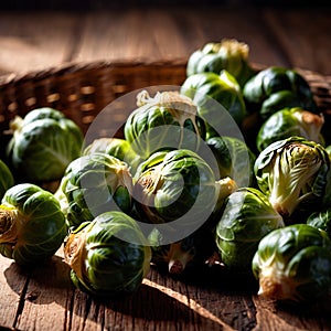 Brussels sprouts fresh raw organic vegetable