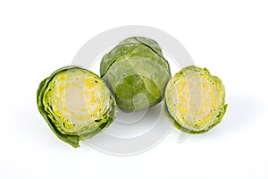 Brussels Sprouts With Halves, Isolated