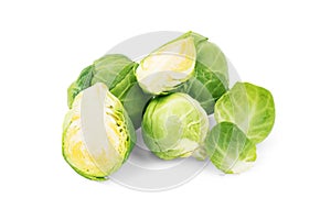 Brussels sprouts isolated on white background