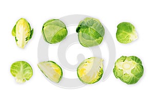 Brussels sprouts isolated on white background