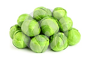 Brussels sprouts isolated on white background closeup