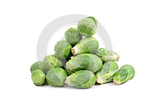 Brussels Sprouts raw in a pile photo