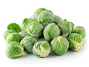 Brussels sprouts on white background