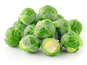 Brussels sprouts on white background