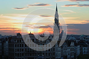 Brussels at sunset.