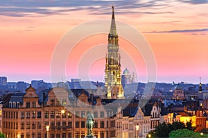 Brussels at sunset, Belgium, Brussels