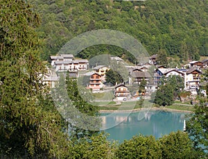Brusson Lake, Aosta Valley, Italy photo