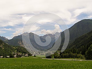 Brusson mountains in Aosta Valley photo