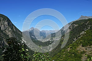 View of Brusson from the Castle di Granes, Valle d`Aosta photo