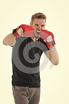 Brutal knockout in sport. full of energy. Sport success. boxer man workout, healthy fitness. male sportswear fashion