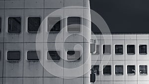 Brutalism facade of a typical german postwar building