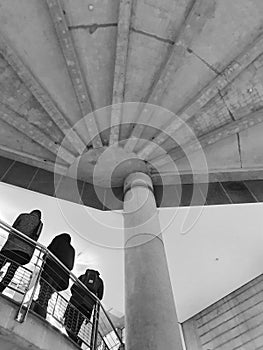 Brutalist architecture of the Les halles, famous commercial center in Paris, France