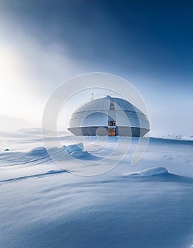 Brutalist Research Center in Arctic Expanse