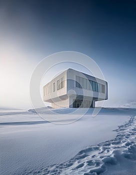 Brutalist Research Center in Arctic Expanse