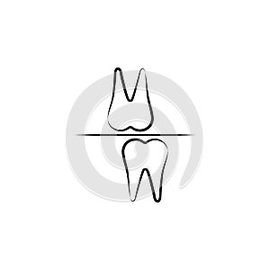 bruxism, bite block icon. Element of dantist for mobile concept and web apps illustration. Hand drawn icon for website design and