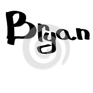 Bryan male name street art design. Graffiti tag Bryan. Vector art.