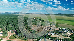 Bryce Canyon City aerial view, Utah. Entry point for national park