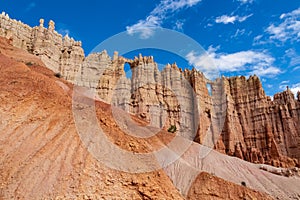 Bryce Canyon - Close up scenic view of the wall of windows on Peekaboo hiking trail in Bryce Canyon National Park, Utah, USA