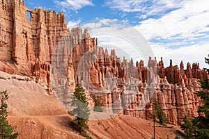 Bryce Canyon - Close up scenic view of the wall of windows on Peekaboo hiking trail in Bryce Canyon National Park, Utah, USA